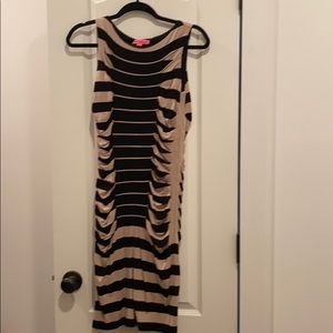 Betsey Johnson tan and Black dress size 2